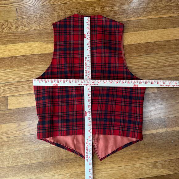 Vintage 90s Pendleton Plaid Flannel Vest 100% Wool FIts Mens XS Made in USA - Picture 4 of 4